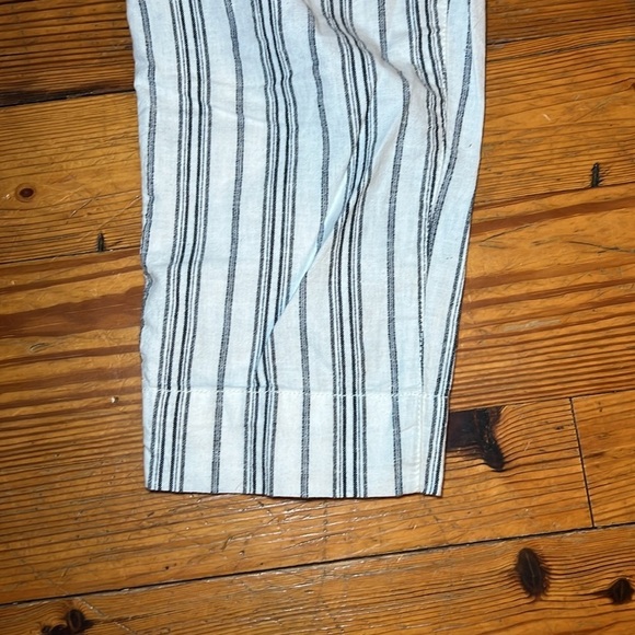 Madewell Linen-Cotton Paperbag Pants White Dark Baltic Stripe - Picture 7 of 8
